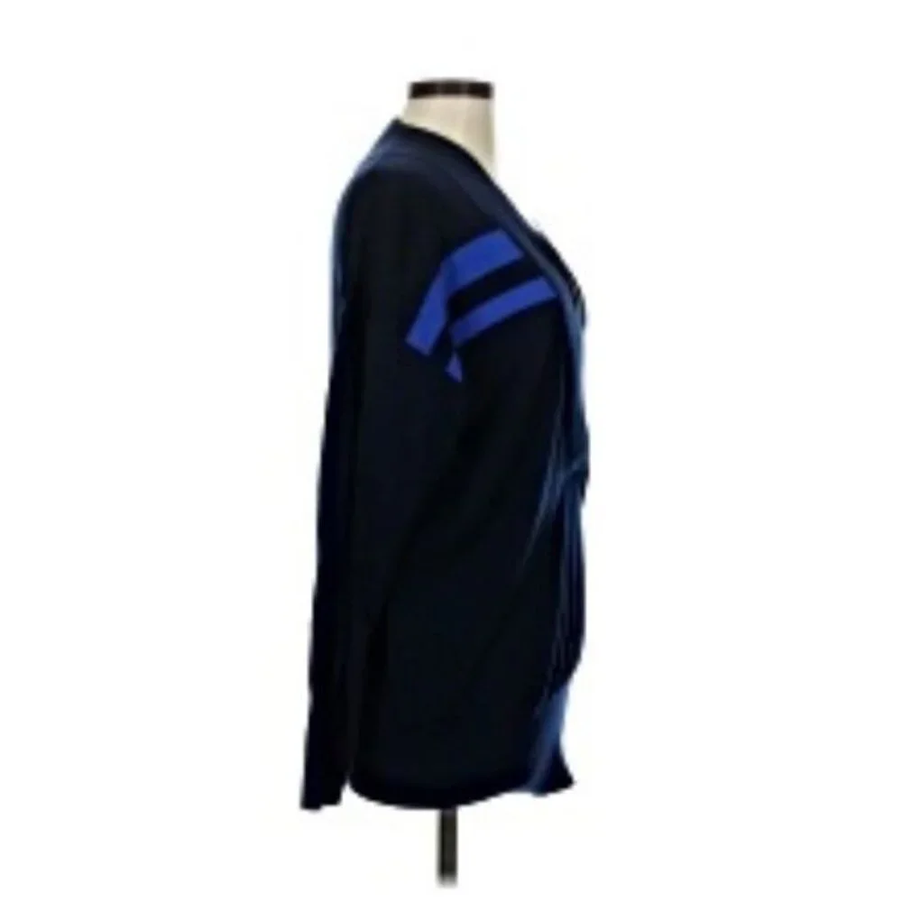EUC Rag & Bone Grace Navy Blue Merino Wool V-Neck Sweater | Cobalt Stripe in M - Picture 4 of 5